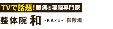 御殿場市で腰痛改善なら「整体院 和-KAZU- 御殿場」ロゴ